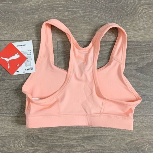 PUMA 4Keeps Sports Bra Cropped Tank Top Peach Bud Medium support Racerback XS - Picture 7 of 13